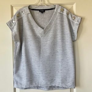 Jones New York Gray Pinstripe Top – Size Small